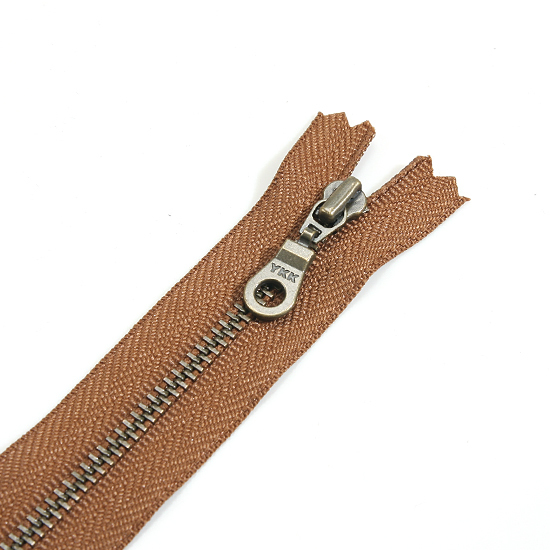[YKK] 청동지퍼 둥근고리 3호(20cm)-옐로우브라운