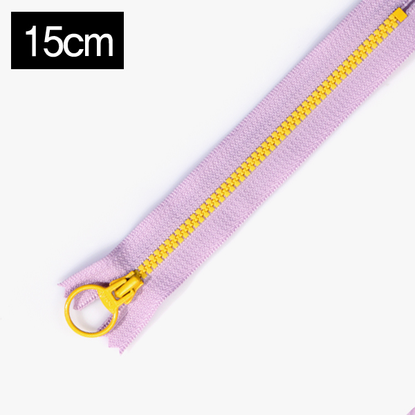 퀼트의시작은? 엔조이퀼트와 함께,[YKK] 비슬론 콤비 지퍼 3호(15cm) - 라이트라벤더(골드옐로우)