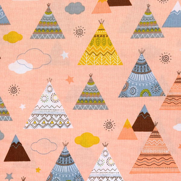 퀼트의시작은? 엔조이퀼트와 함께,[코튼프린트] 텐트 프린트원단 - 핑크