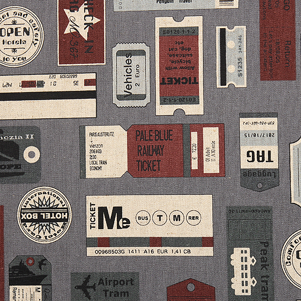 퀼트의시작은? 엔조이퀼트와 함께,[코카] 쏘잉 트립01 린넨캔버스 프린트원단 - 그레이