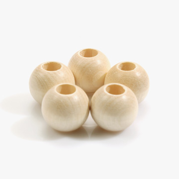 [장식부자재] 마크라메 나무 장식 구슬 20mm 5개 1SET - 백골 (set)