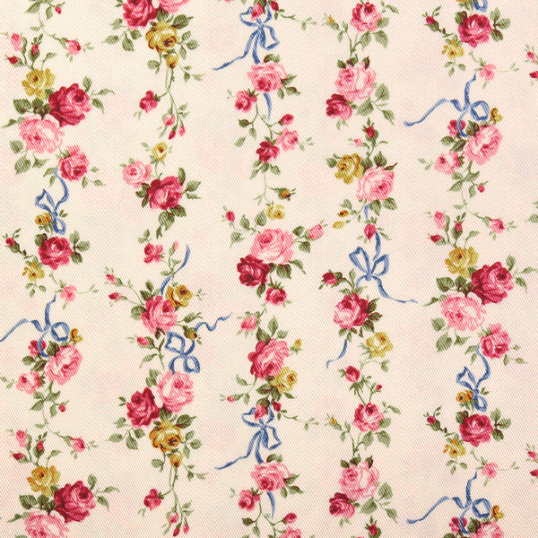 퀼트의시작은? 엔조이퀼트와 함께,[세븐베리] 로즈 87504-D2 트윌 프린트원단 - 아이보리