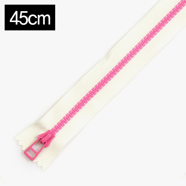 퀼트의시작은? 엔조이퀼트와 함께,[YKK] 비슬론 콤비 지퍼 5호(45cm) - 아이보리(핑크)