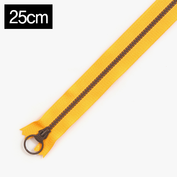 퀼트의시작은? 엔조이퀼트와 함께,[YKK] 비슬론 콤비 지퍼 3호(25cm) - 옐로우(브라운)