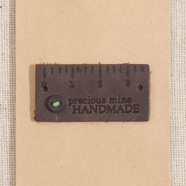 퀼트의시작은? 엔조이퀼트와 함께,[장식부자재] 핸드메이드 줄자 천연 워싱 가죽라벨 - 브라운