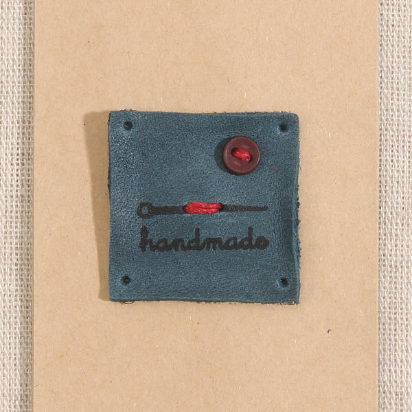 퀼트의시작은? 엔조이퀼트와 함께,[장식부자재] 핸드메이드 바늘 천연 워싱 가죽라벨 - 블루그린