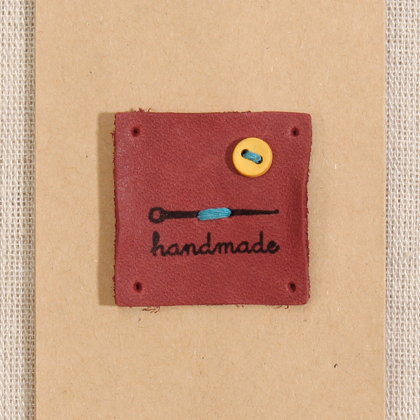 퀼트의시작은? 엔조이퀼트와 함께,[장식부자재] 핸드메이드 바늘 천연 워싱 가죽라벨 - 레드