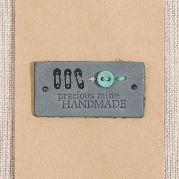 [장식부자재] 핸드메이드 옷핀 천연 워싱 가죽라벨 - 블루 (개)