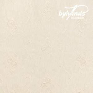 [바이핸즈] 대폭 복사꽃 아일렛 레이스원단 - 내추럴 (EYL-0001) (1/2Yd)