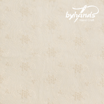 퀼트의시작은? 엔조이퀼트와 함께,[바이핸즈] 대폭 오미자꽃 아일렛 레이스원단 - 내추럴 (EYL-0029)