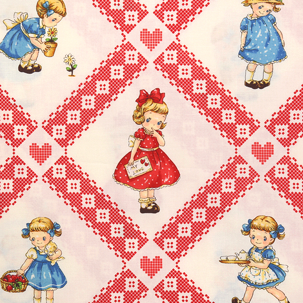 퀼트의시작은? 엔조이퀼트와 함께,[퀼트게이트] 디어 리틀 월드 마가렛 앤 소피 12 프린트원단 - 아이보리