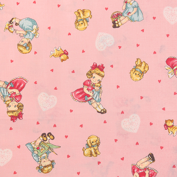 퀼트의시작은? 엔조이퀼트와 함께,[퀼트게이트] 디어 리틀 월드 마가렛 앤 소피 13 프린트원단 - 핑크