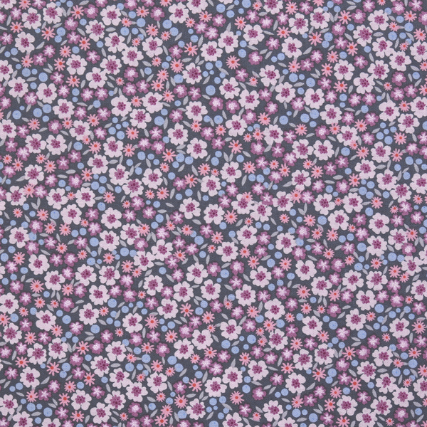 퀼트의시작은? 엔조이퀼트와 함께,[코튼프린트] 리즈 프린트원단 - 퍼플그레이