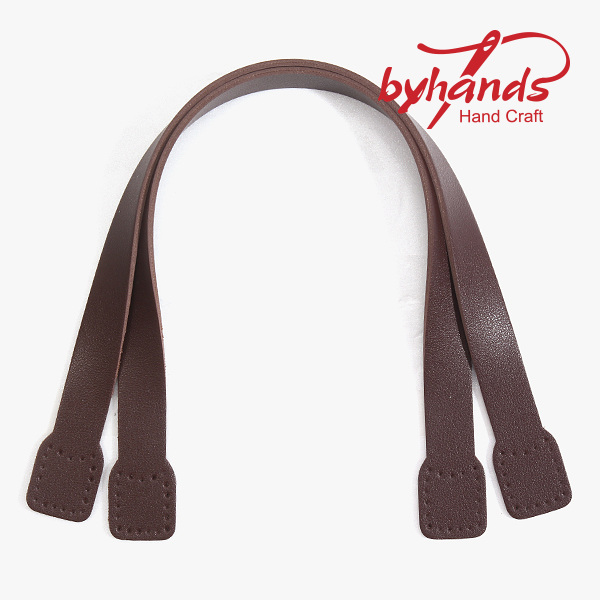 퀼트의시작은? 엔조이퀼트와 함께,[바이핸즈] 레더 사각 토트핸들 - 브라운