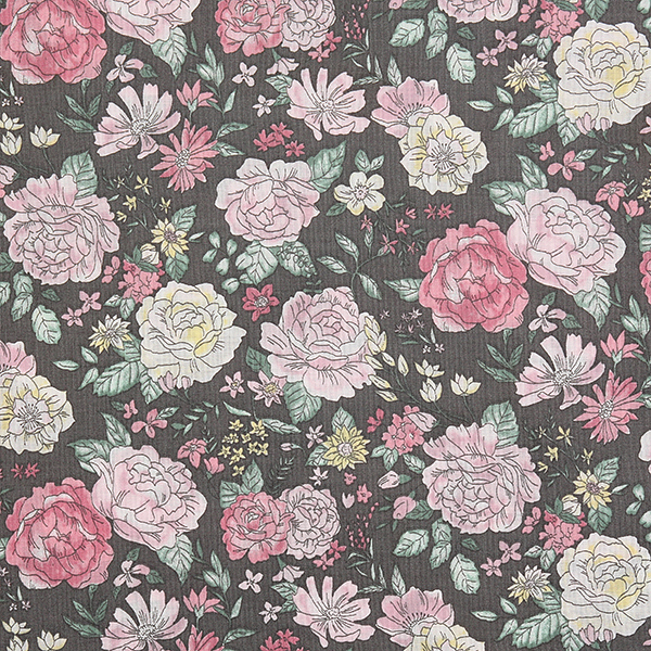 퀼트의시작은? 엔조이퀼트와 함께,[코스모] 리틀 가든 90102 론(아사) 프린트원단 - 챠콜