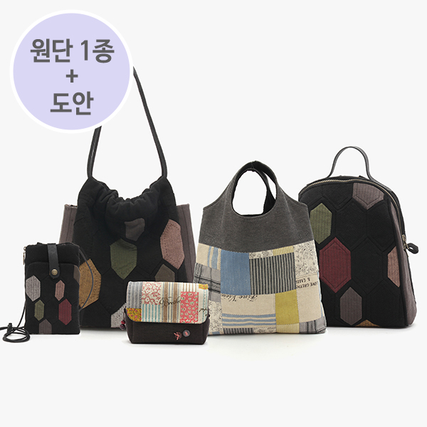 퀼트의시작은? 엔조이퀼트와 함께,[바이핸즈] 원단도안세트 - 믹스 프리미엄 세트