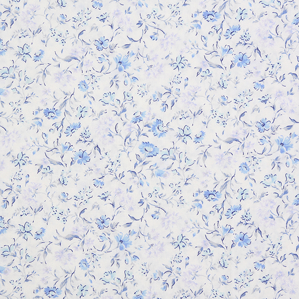 퀼트의시작은? 엔조이퀼트와 함께,[세븐베리] 브로드 팰리 컬러 플로랄 데이지 프린트원단 - 블루