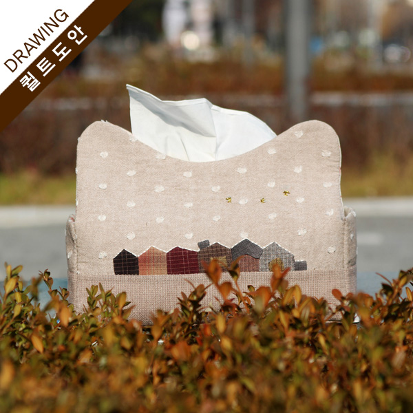 퀼트의시작은? 엔조이퀼트와 함께,[바이핸즈] 퀼트도안 - 눈꽃마을 티슈케이스