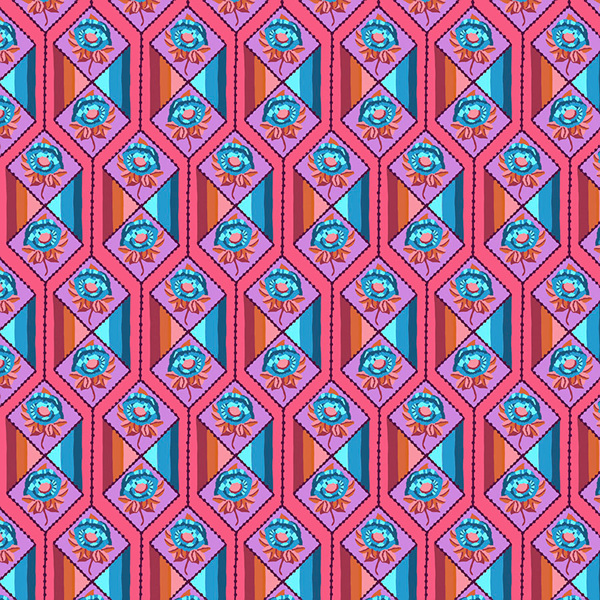 퀼트의시작은? 엔조이퀼트와 함께,[프리스피릿(로완)] 브라이트 아이즈 패셋 프린트원단 - 코랄