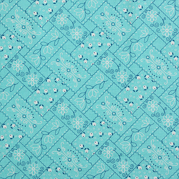 [라일리블레이크] 팜 걸 빈티지 반다나 프린트원단 - 아쿠아 (1/2Yd)