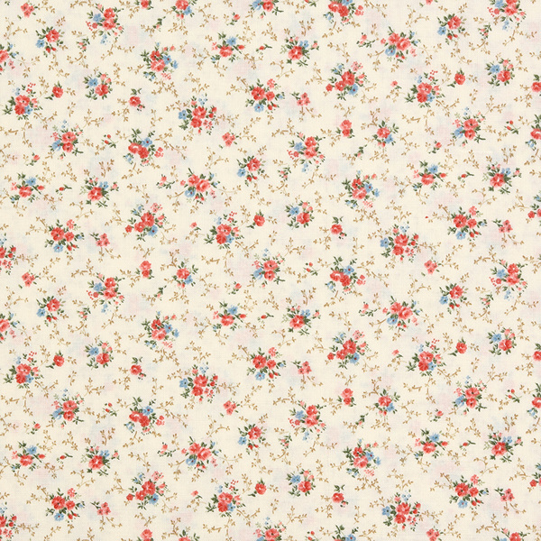 퀼트의시작은? 엔조이퀼트와 함께,[세븐베리] 올드 로코코 플라워 D1 셔팅 프린트원단 - 베이지