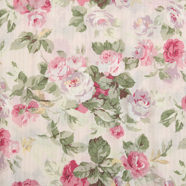 퀼트의시작은? 엔조이퀼트와 함께,[유와] 뮐루즈 컬렉션 향균, 향 바이러스 방취 그래피컬 로즈 아사(론) 프린트원단 - 핑크 (1/4yd) MUMF319786-B