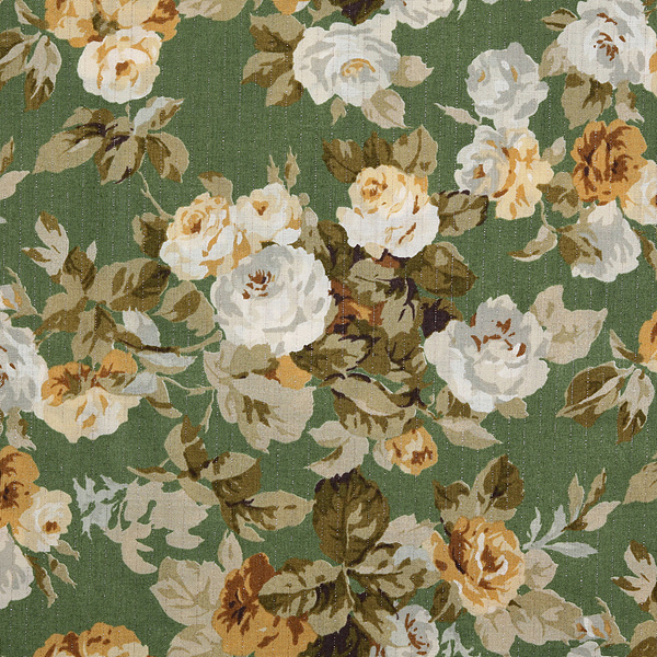 퀼트의시작은? 엔조이퀼트와 함께,[유와] 뮐루즈 컬렉션 향균, 향 바이러스 방취 그래피컬 로즈 아사(론) 프린트원단 - 그린 (1/4yd) (D02)MUMF319786-E