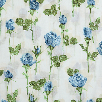 [유와] 시리 쿨 어 디그너파이드 로즈 아사(론) 프린트원단 - 블루 (1/4yd) (D02)XY324064-B (개)