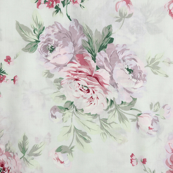 퀼트의시작은? 엔조이퀼트와 함께,[유와] 시리 어 쿨 프레쉬 로즈 아사(론) 프린트원단 - 민트 (1/4yd) (D01)XY324066-A