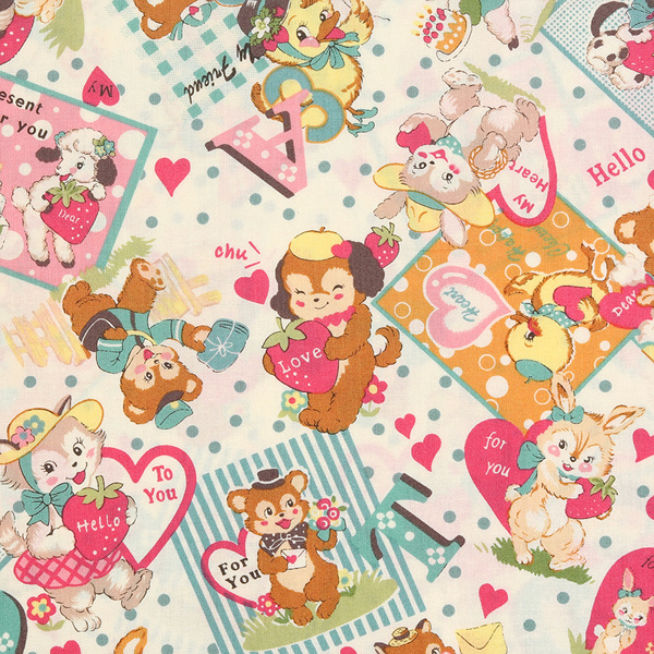 퀼트의시작은? 엔조이퀼트와 함께,[유와] 마츠야마 아츠코 돌 돌 알파벳 셔팅 프린트원단 - 블루 (1/4yd) (D02)AT802950-C