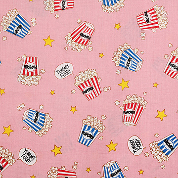 [코스모] 80s 팝콘 시팅 프린트원단 - 핑크 (1/2Yd)