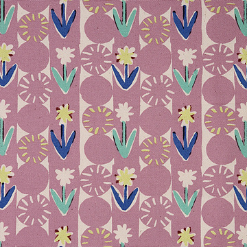 [코카] 에그 프레스 플라워 앤 포커 칩 옥스포드 프린트원단 - 핑크 (1/2Yd)