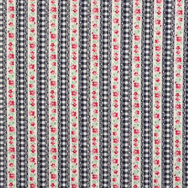 퀼트의시작은? 엔조이퀼트와 함께,[세븐베리] 브로드 러블리 플라워 D2 프린트원단 - 네이비