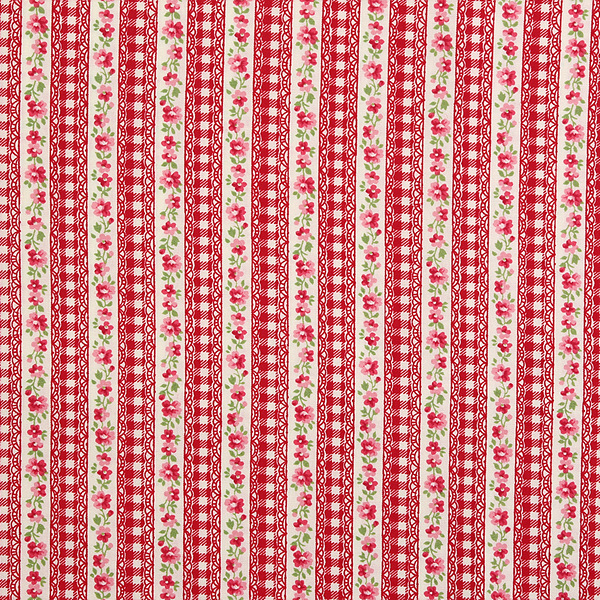 퀼트의시작은? 엔조이퀼트와 함께,[세븐베리] 브로드 러블리 플라워 D2 프린트원단 - 레드