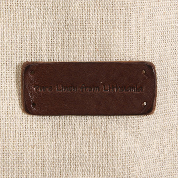 [장식부자재] 퓨어 린넨 프롬 리투아니아 워싱 가죽라벨 - 딥브라운 (개)