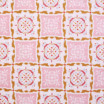 [라일리블레이크] 하트 송 타일 프린트원단 - 핑크 (1/2Yd)