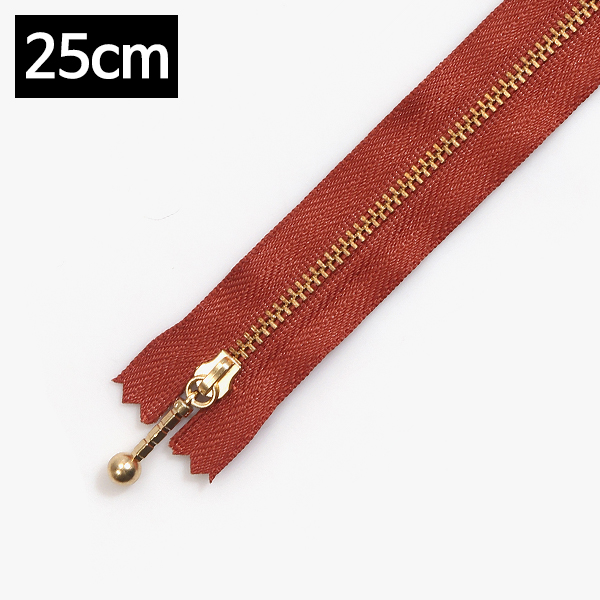 [YKK] 금색지퍼 1 (25cm) - 브릭 (개)