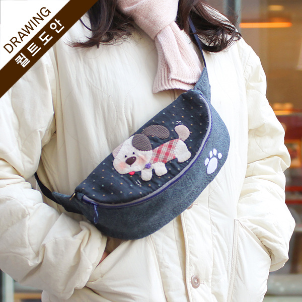 [바이핸즈] 퀼트도안 - 애견 산책 슬링백
