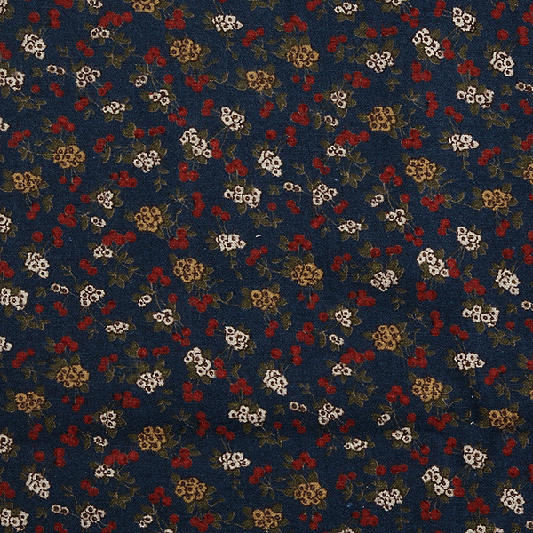 퀼트의시작은? 엔조이퀼트와 함께,[국산기모] 대폭 빈티지 애송이 기모(융) 프린트원단 - 네이비 GA008-A