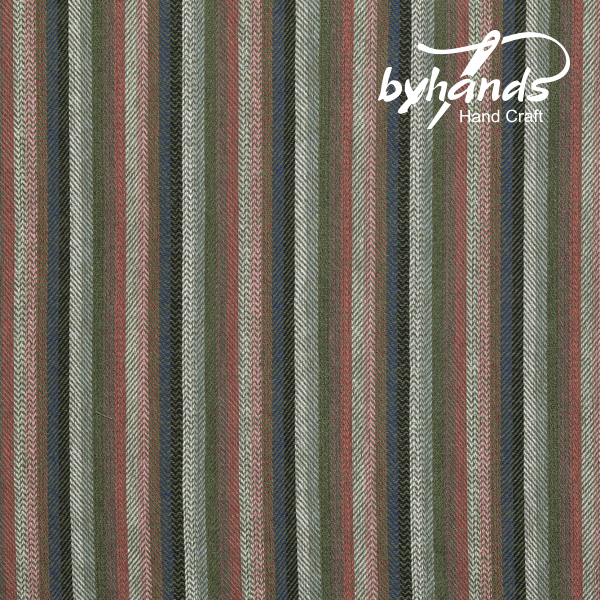 [바이핸즈] 헤링본 선염체크원단 - 그린 (더블롤링 10YD)