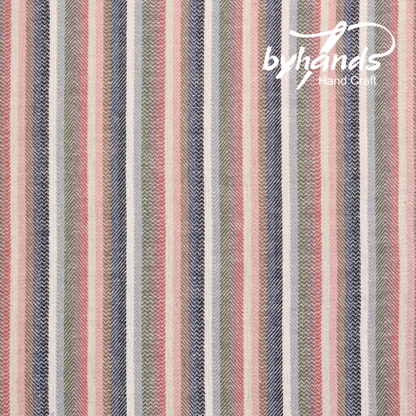 [바이핸즈] 헤링본 선염체크원단 - 아이보리 (더블롤링 10YD)