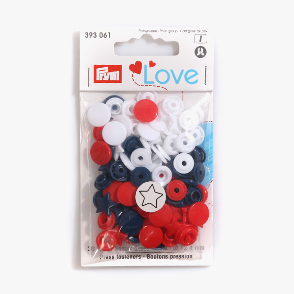 퀼트의시작은? 엔조이퀼트와 함께,[프림] 스타 스냅단추 12.4mm - 레드/화이트/네이비 393061