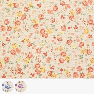 [코스모] 일본 수입원단 퀼트천 린넨 캔버스 꽃무늬 면원단 - AP32901-1 (1/2Yd)