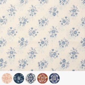 세븐베리 일본 수입 면원단 페이즐리 꽃무늬 60수 론 퀼트천 (1/2Yd)