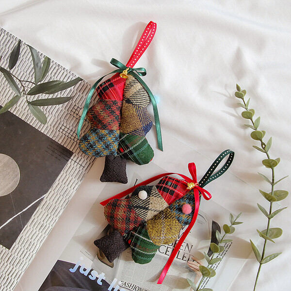 [바이핸즈] 퀼트패키지 소품 - 멀베리 울체크 트리 세트