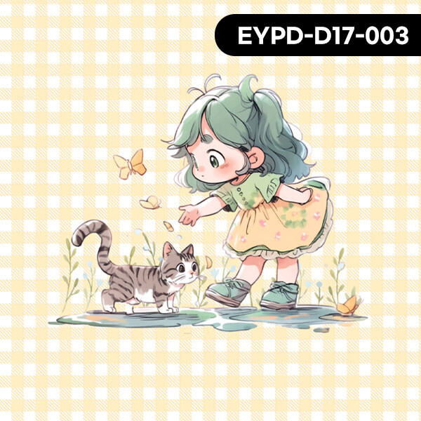 바이핸즈 DTP 파스텔 체크 명랑소녀 커트지 110cm x 65cm - 10컷 1세트 ☆