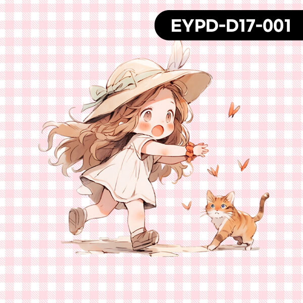 바이핸즈 DTP 파스텔 체크 명랑소녀 커트지 110cm x 65cm - 10컷 1세트 ☆