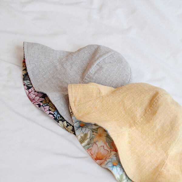 [바이핸즈] 유튜브 영상제공 퀼트패키지 소품 - 리버시블 플라워 버킷햇 (블루)