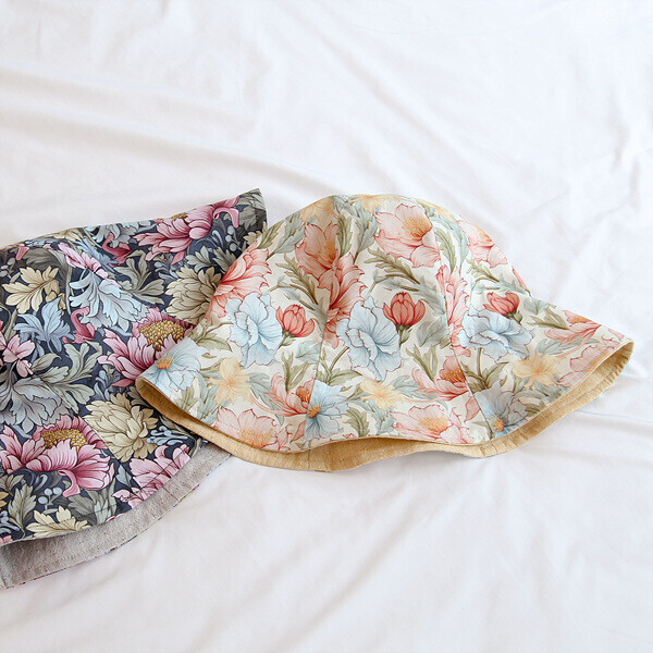 [바이핸즈] 유튜브 영상제공 퀼트패키지 소품 - 리버시블 플라워 버킷햇 (블루)