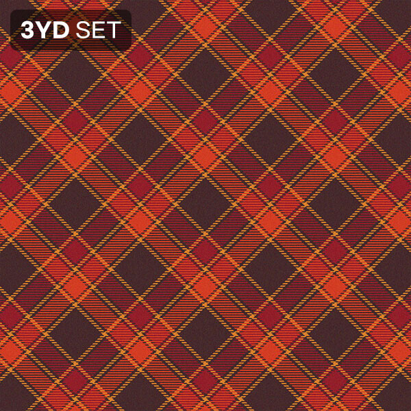퀼트의시작은? 엔조이퀼트와 함께,바이핸즈 DTP 타탄체크 원단 (레드브라운 체크) - 3YD 1세트